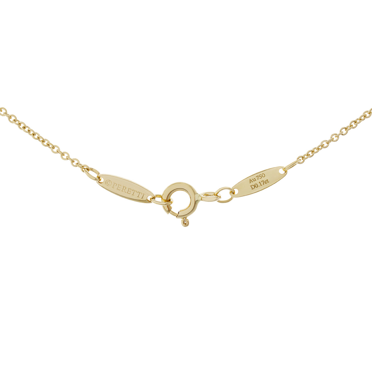 Tiffany & Co. 18K Yellow Gold Diamonds by the Yard Heart Necklace Designer Jewellery Tiffany and Co