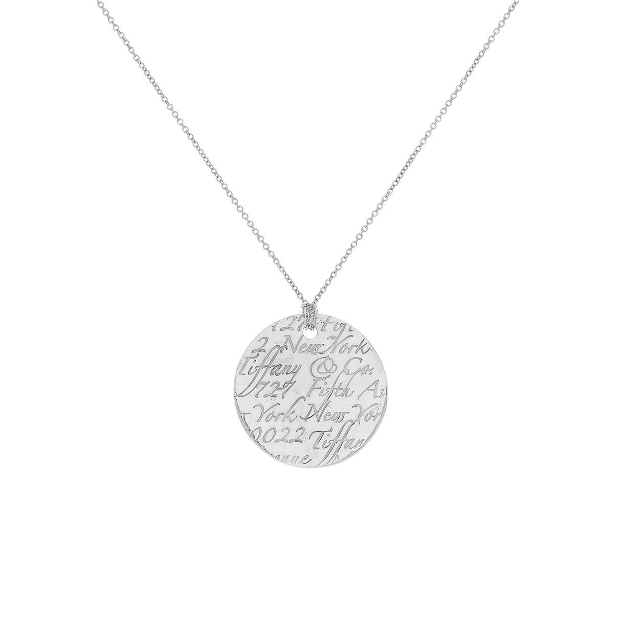 Tiffany & Co. Sterling Silver Round Notes Pendant Necklace Designer Jewellery Tiffany and Co