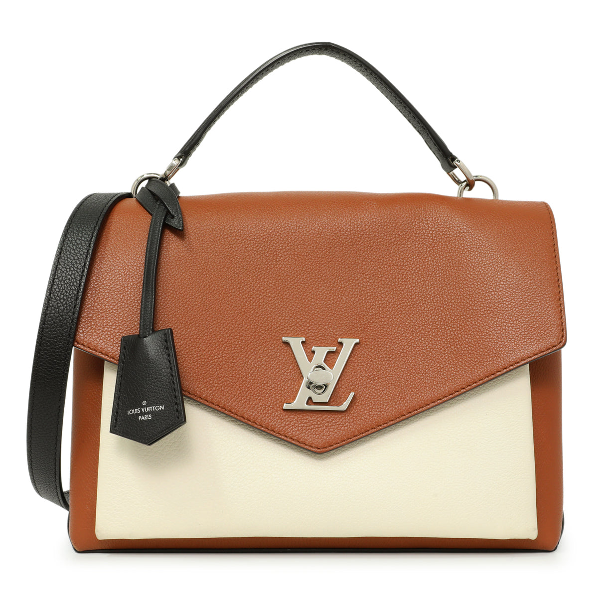Louis Vuitton Caramel Creme Black Soft Calfskin My Lockme Top Handle Handbags Louis Vuitton