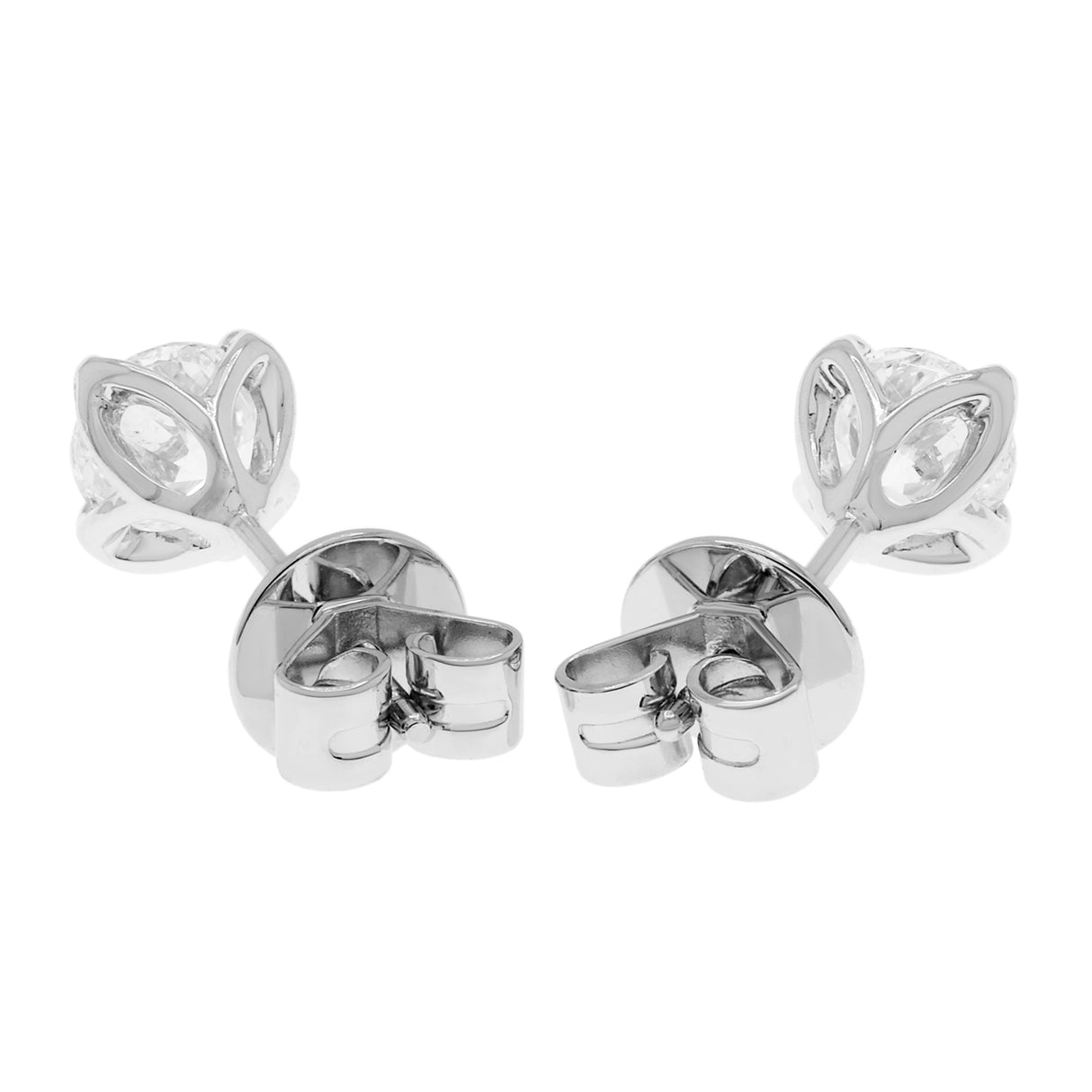 18K White Gold 1.00 Carat Diamond Stud Earrings Fine Jewellery Modaselle