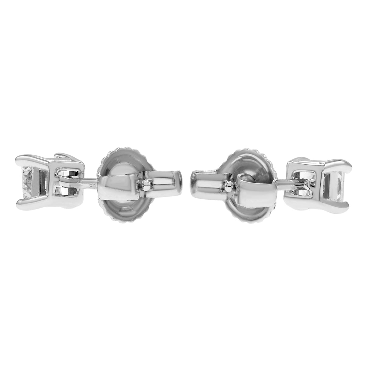 14K White Gold 0.54 Carat Princess Diamond Stud Earrings Fine Jewellery Modaselle