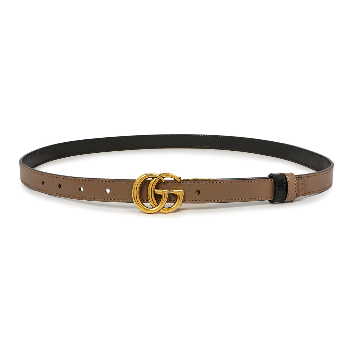 Gucci Porcelain Rose/Black Calfskin Double G Reversible 20mm Belt Gucci