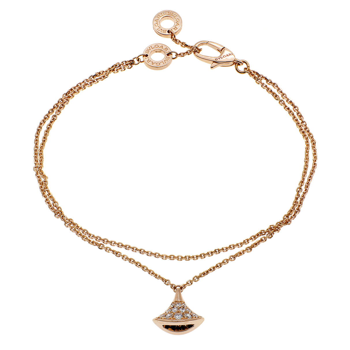 Bulgari 18K Rose Gold Diamond Divas' Dream Bracelet Designer Jewellery Bulgari