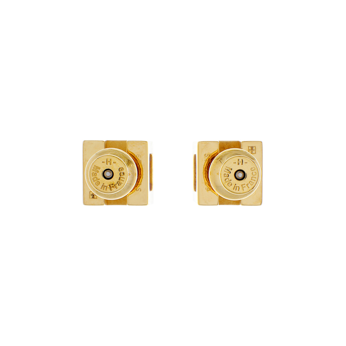 Hermes White Lacquered Cage d'H Earrings Designer Jewellery Hermes