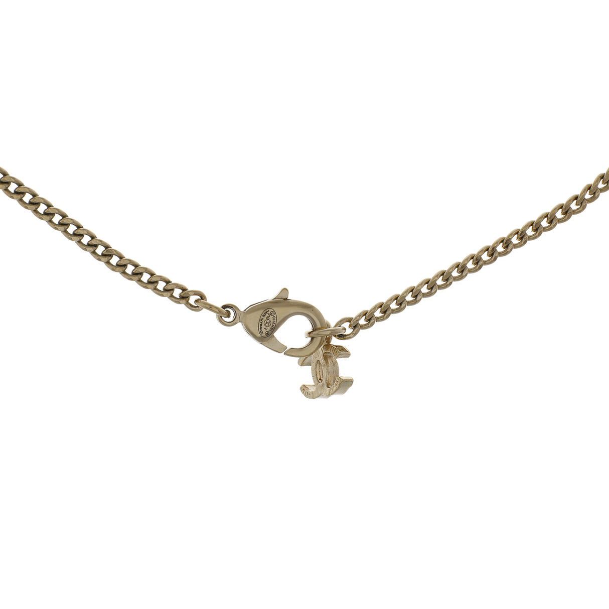 Chanel Gold Crystal CC Pendant Necklace Designer Jewellery Chanel