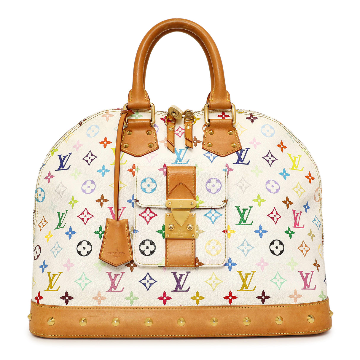 Louis Vuitton White Multicolor Monogram Alma GM Handbags Louis Vuitton