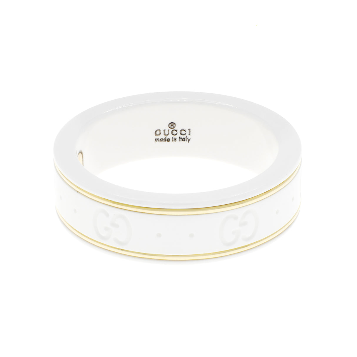 Gucci 18K Yellow Gold Zirconia Icon Ring Designer Jewellery Gucci