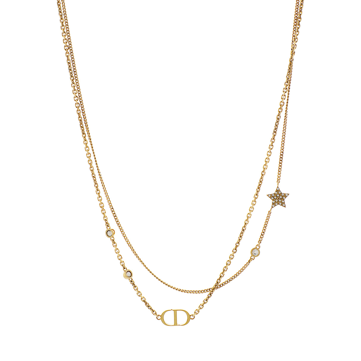 Christian Dior Crystal Petit CD Double Necklace Designer Jewellery Christian Dior
