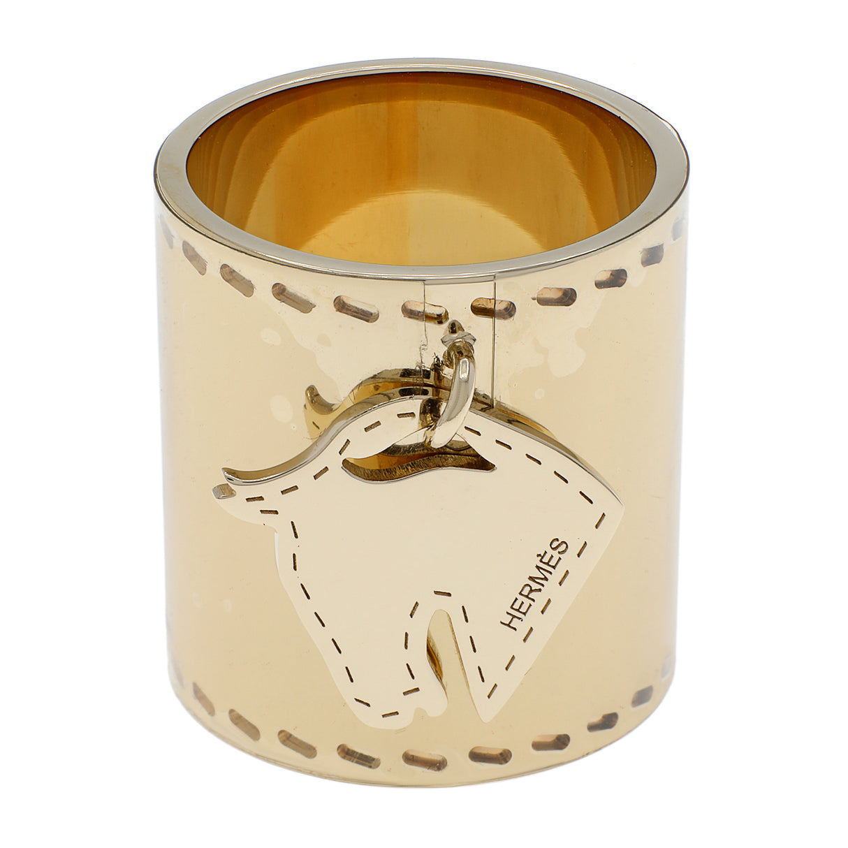 Hermes Gold Tete de Cheval Horse Charm Scarf Ring Accessories Hermes