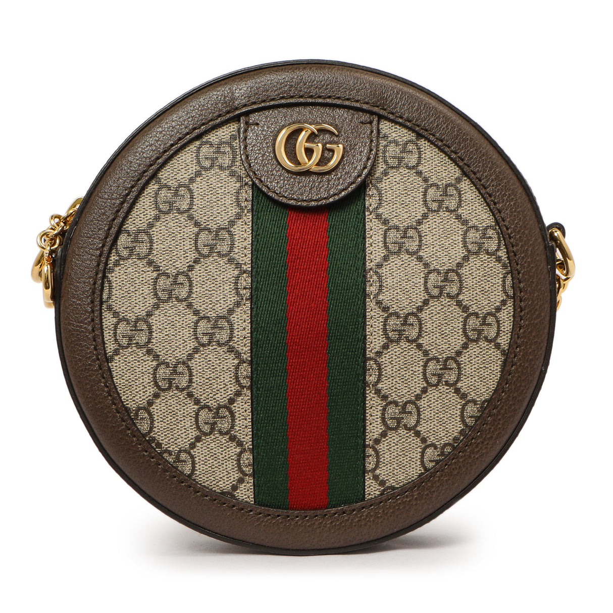 Gucci GG Supreme Monogram Web Mini Ophidia Round Shoulder Bag Handbags Gucci