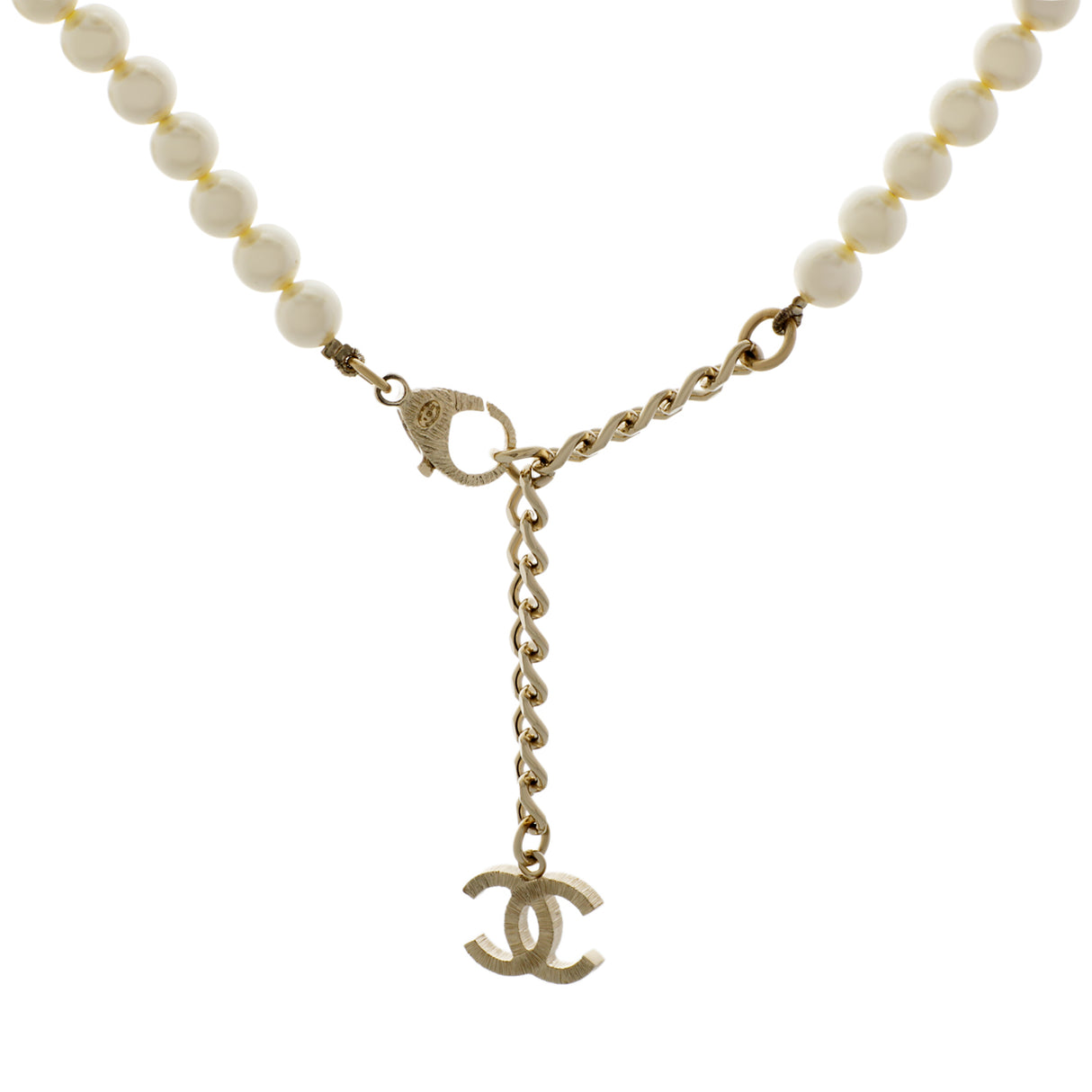 Chanel Pearl Crystal CC Long Necklace Designer Jewellery Chanel