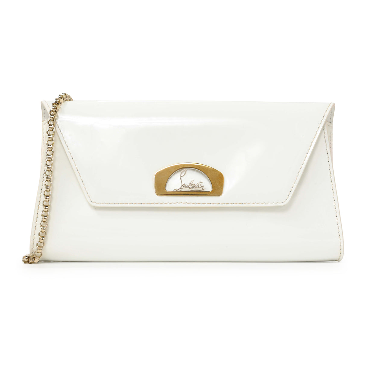 Christian Louboutin White Patent Vero Dodat Clutch Handbags Christian Louboutin