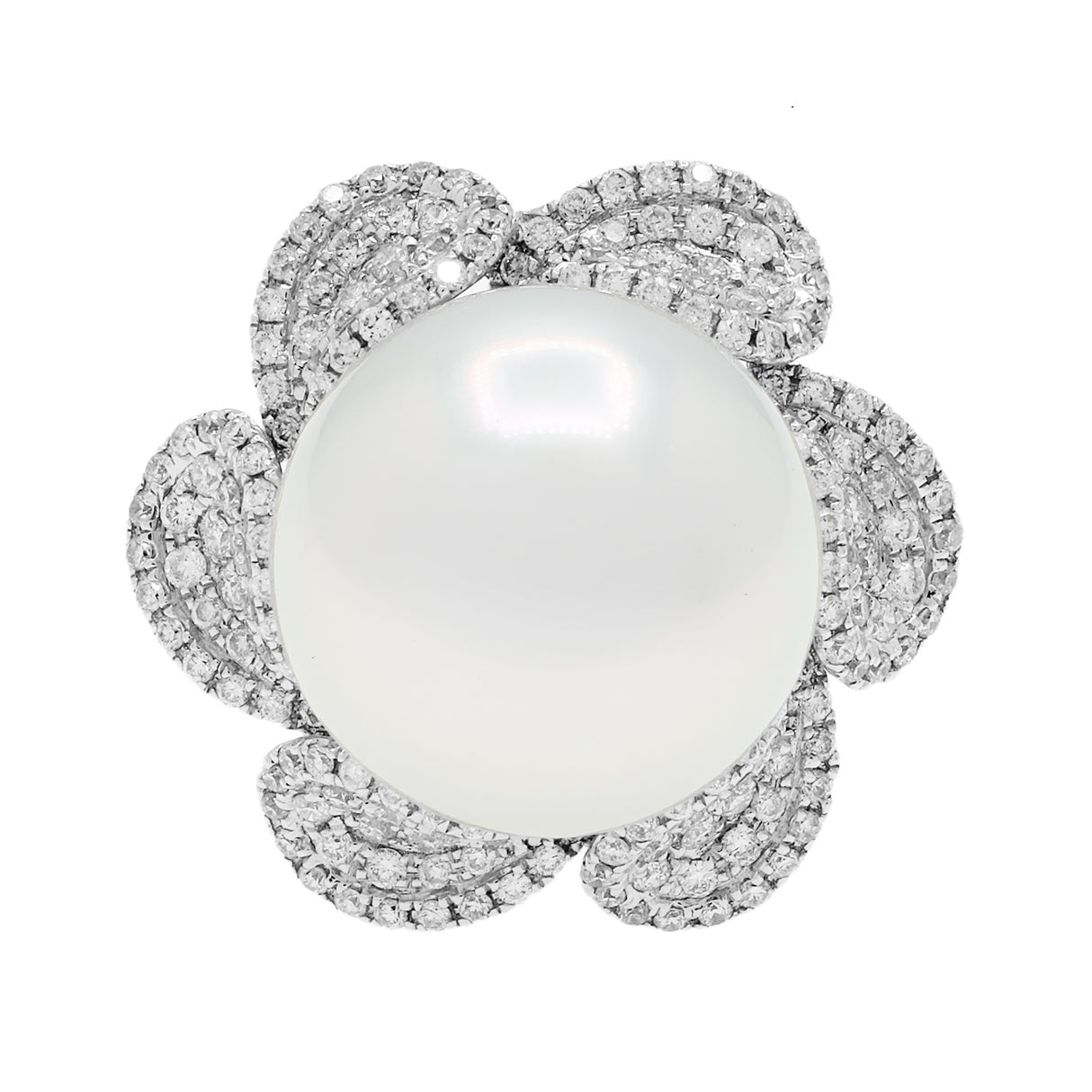 18K White Gold 14.5mm South Sea Pearl Blossom Ring Fine Jewellery Modaselle