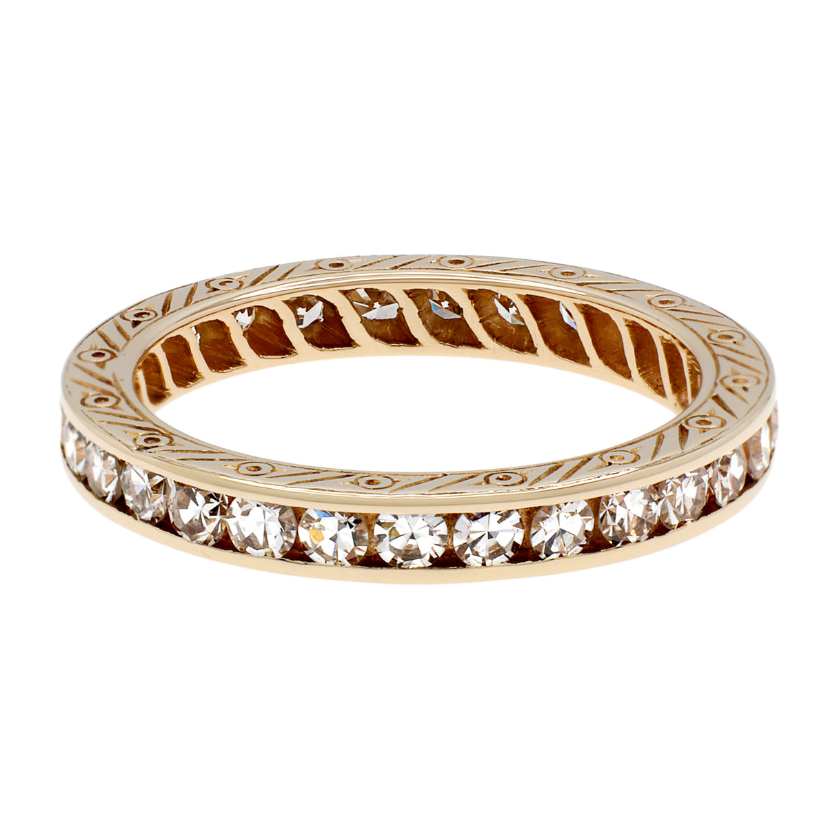 14K Yellow Gold 0.87 Carat Diamond Eternity Ring Fine Jewellery Modaselle