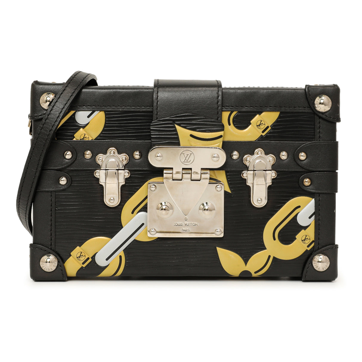 Louis Vuitton Black Epi Chain Flower Petite Malle Handbags Louis Vuitton