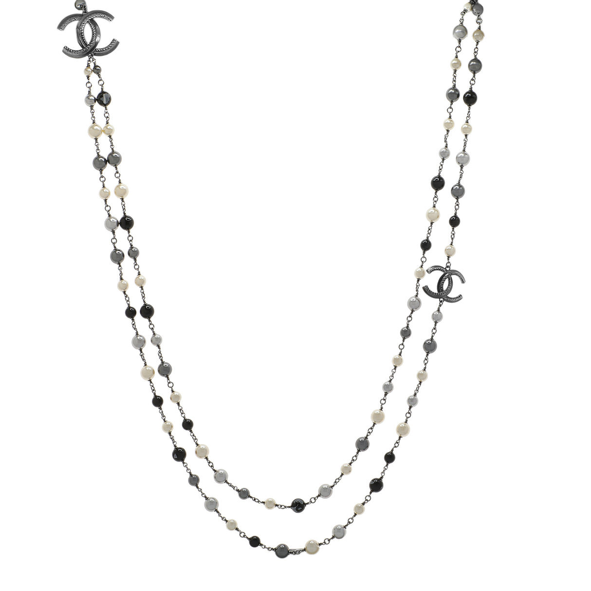 Chanel CC Pearl Long Double Strand Necklace Designer Jewellery Chanel