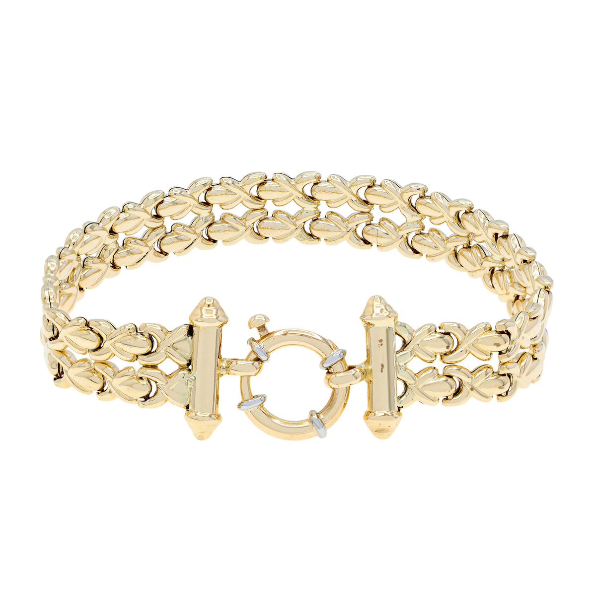 14K Yellow Gold Multi-Row Byzantine Bracelet Fine Jewellery Modaselle