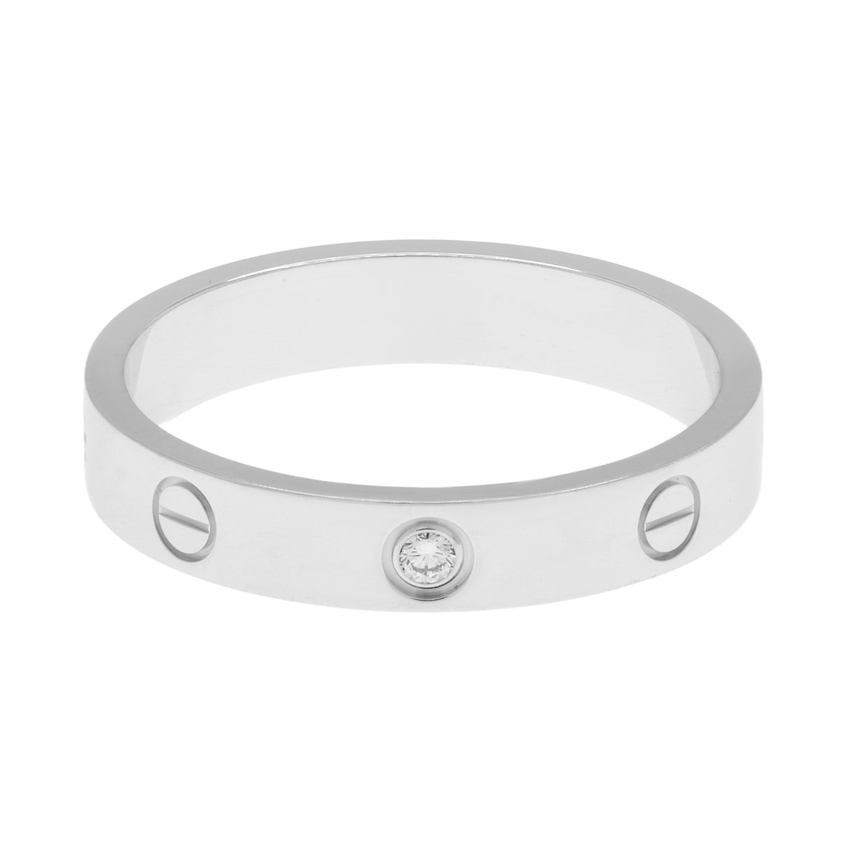Cartier 18K White Gold Diamond Love Wedding Band Designer Jewellery Cartier