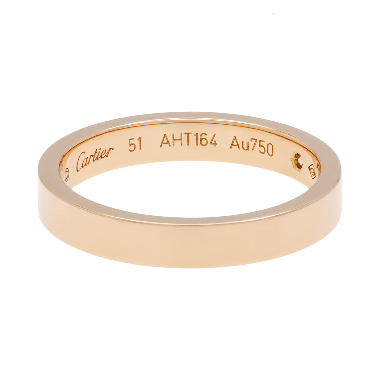 Cartier 18K Rose Gold Diamond C de Cartier Wedding Band Ring Designer Jewellery Cartier