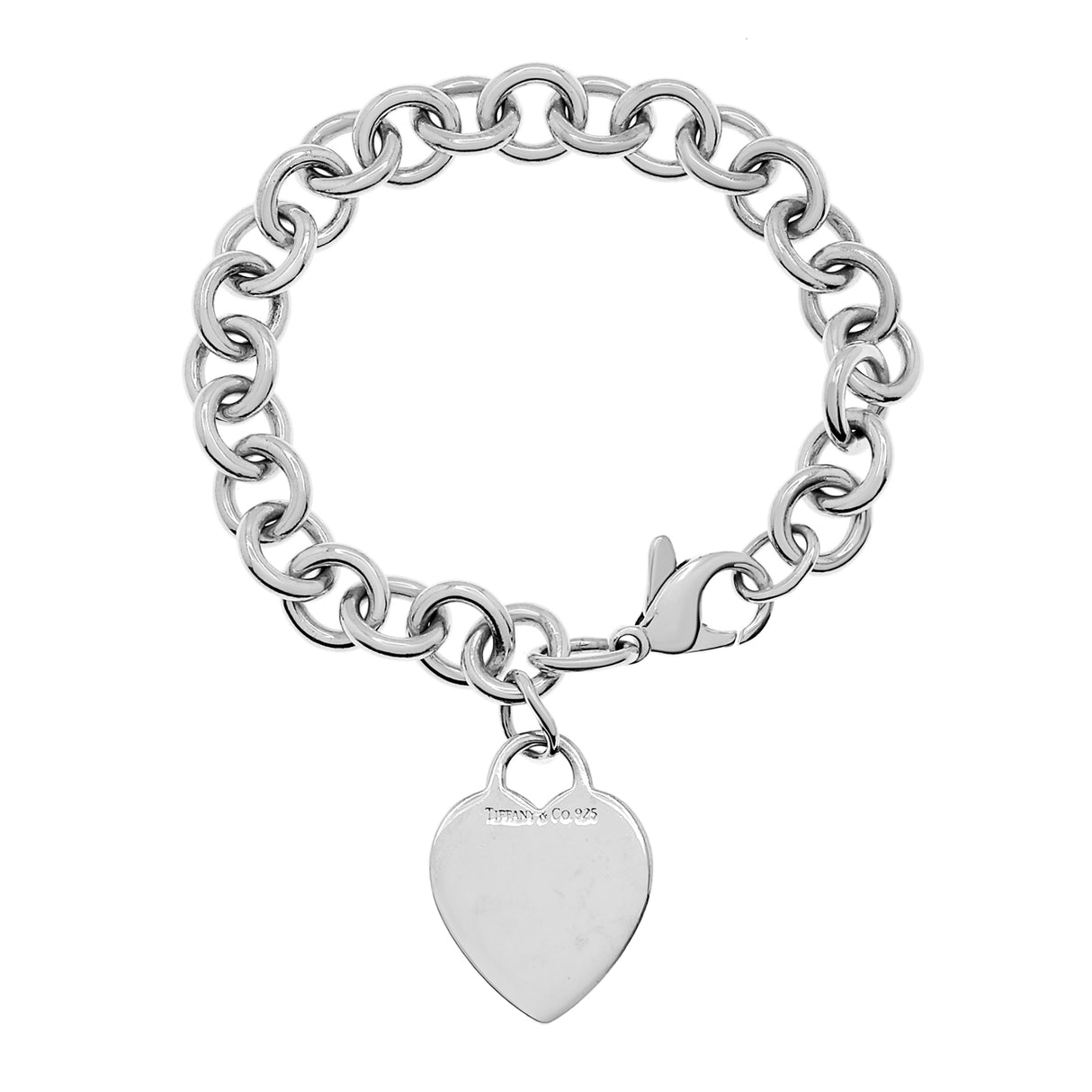 Tiffany & Co. Sterling Silver Heart Tag Charm Bracelet Designer Jewellery Tiffany and Co