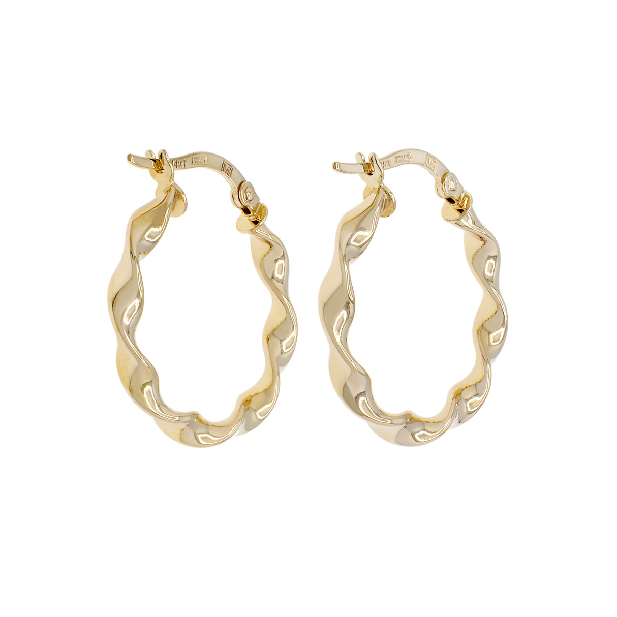 14K Yellow Gold Twist Hoops Fine Jewellery Modaselle