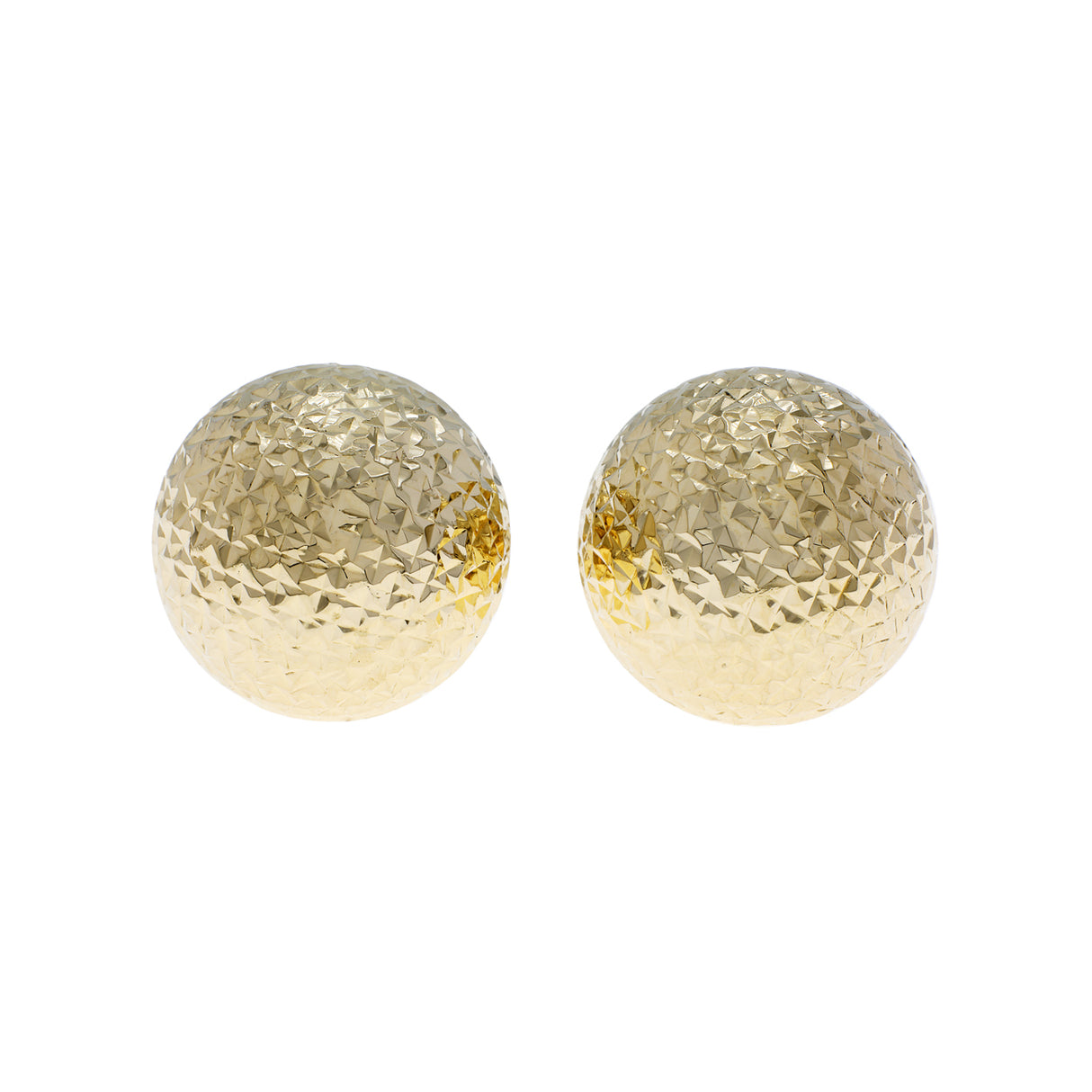 18K Yellow Gold Diamond Cut Ball Stud Earrings Fine Jewellery Modaselle