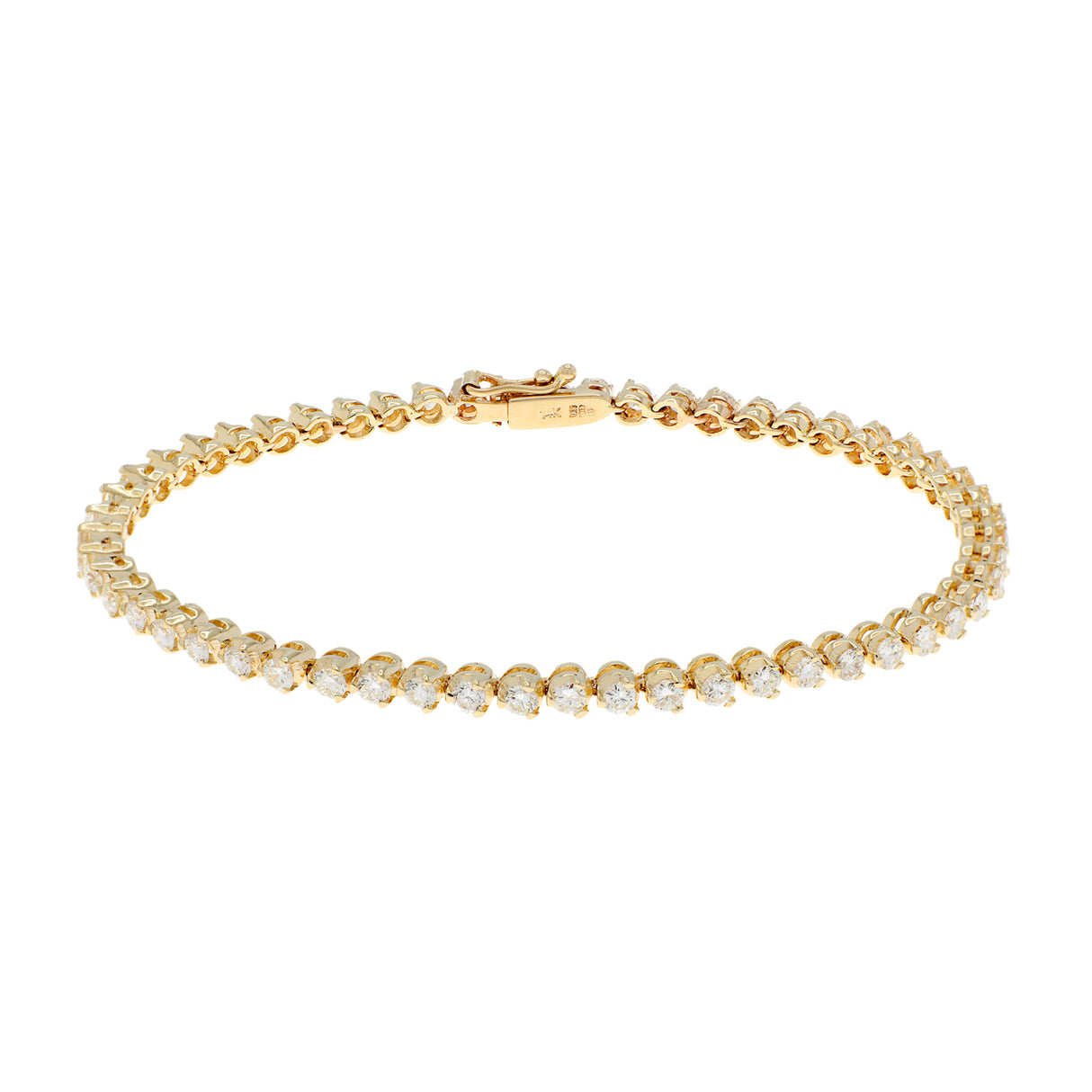 14K Yellow Gold 2.65 Carat Tennis Bracelet Fine Jewellery Modaselle