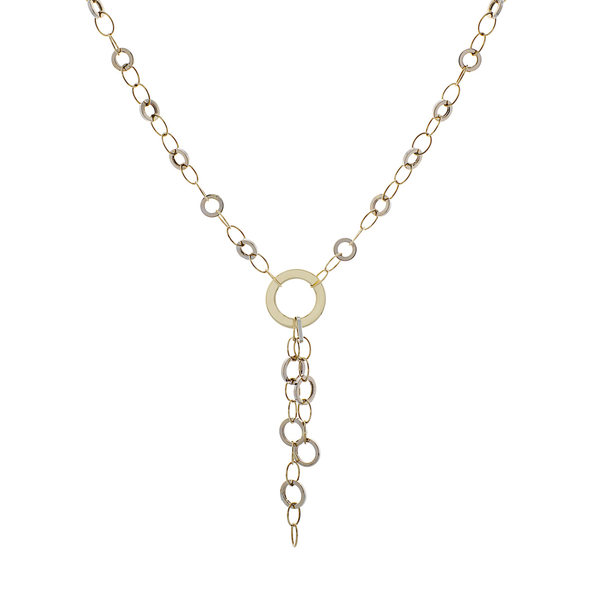 10K Yellow/White Gold Lariat Necklace Fine Jewellery Modaselle