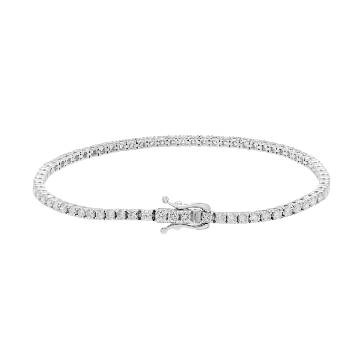 14K White Gold 2.80 Carat Diamond Tennis Bracelet Fine Jewellery Modaselle