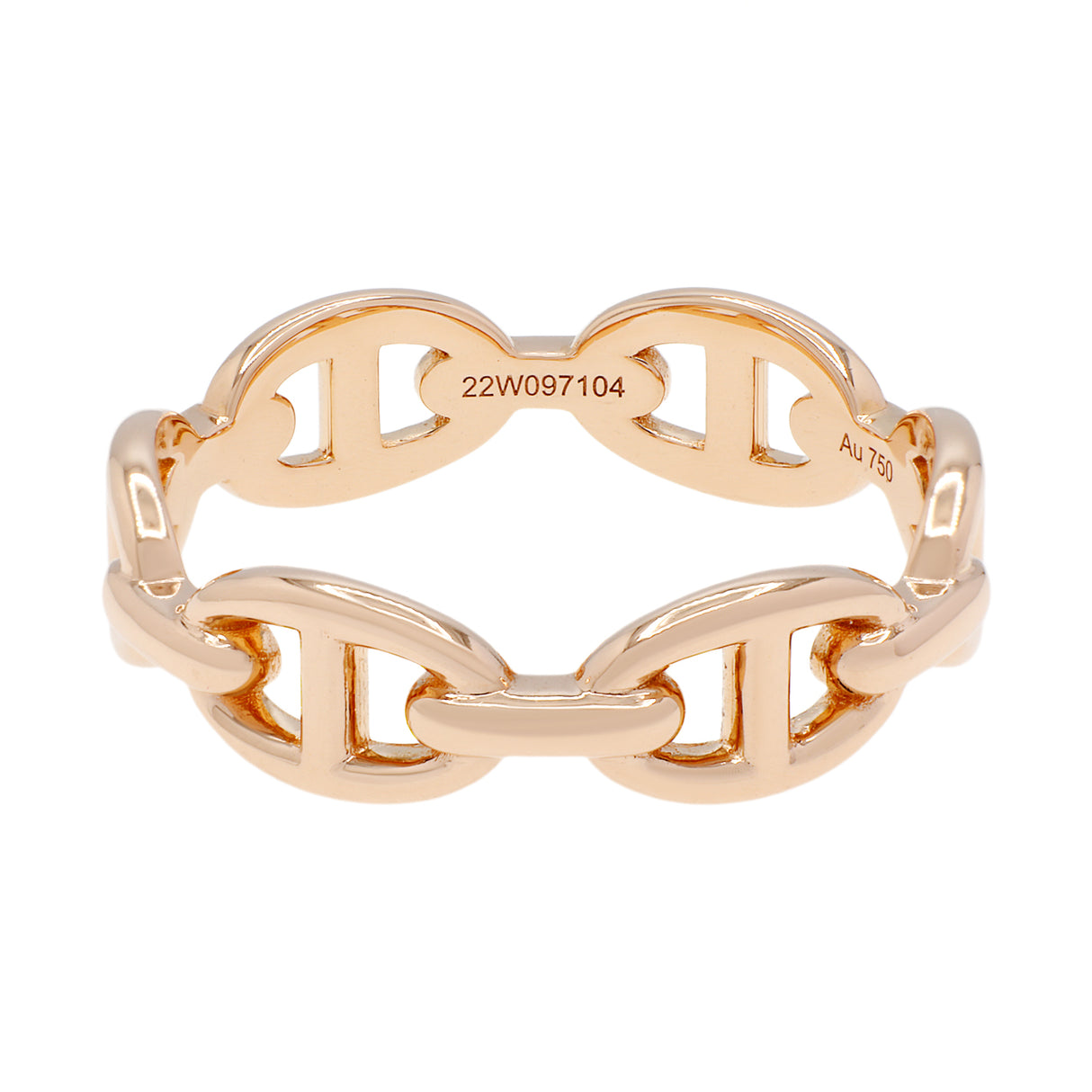 Hermes 18K Rose Gold PM Chaine d'Ancre Enchainee Ring Designer Jewellery Hermes