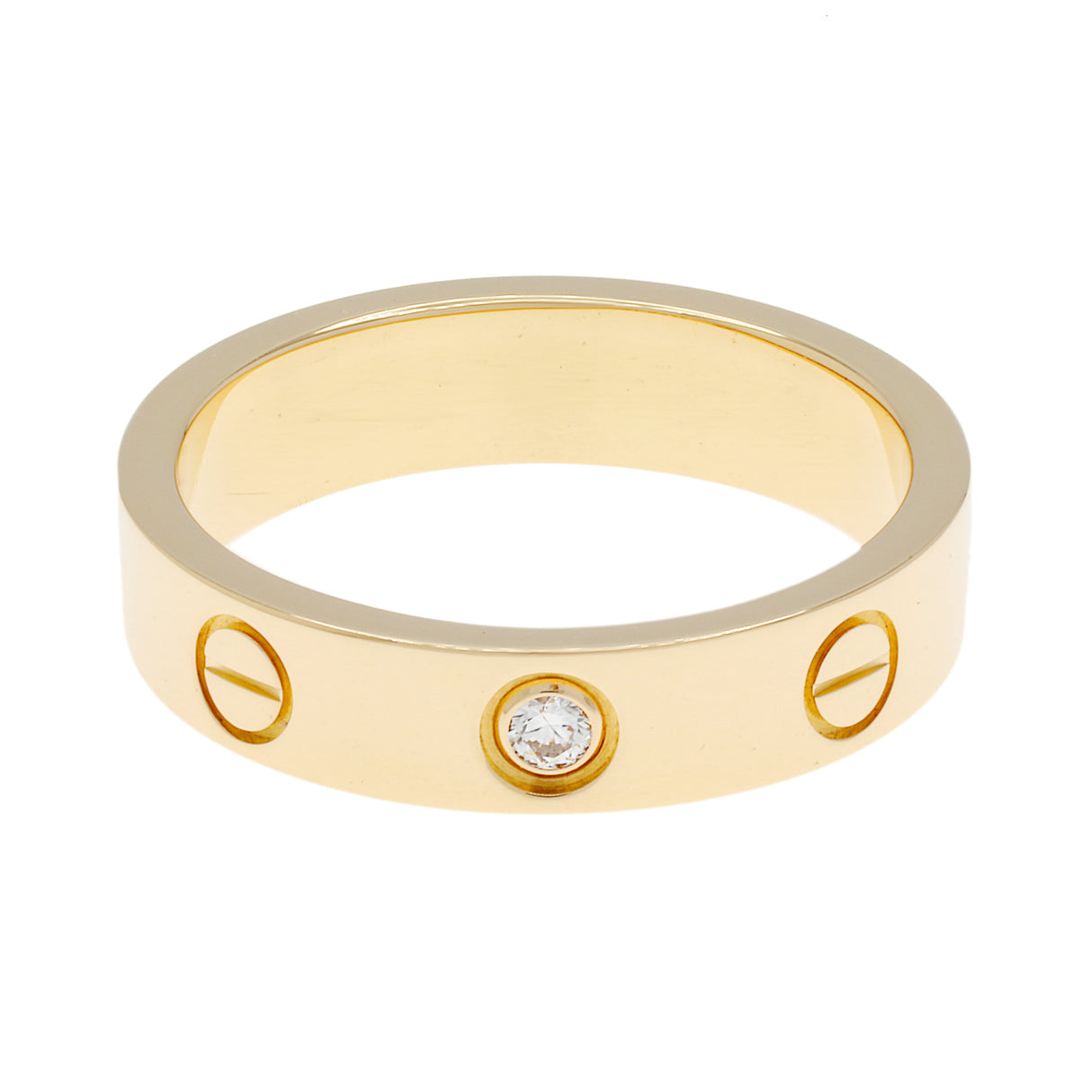 Cartier 18K Yellow Gold 1 Diamond Love Wedding Band Designer Jewellery Cartier