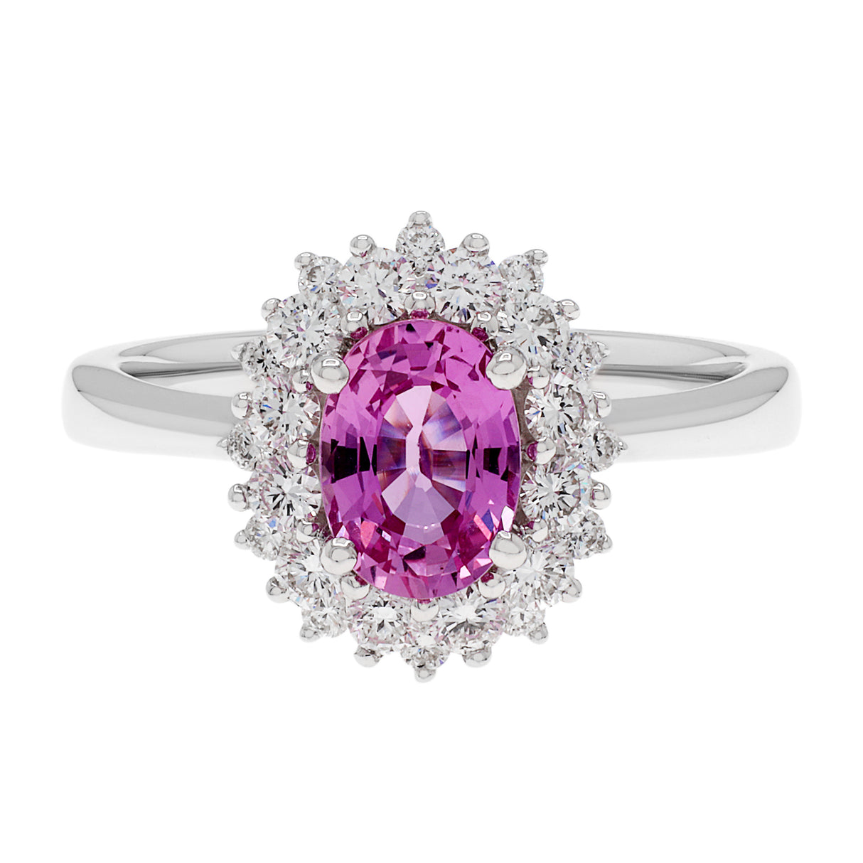 18K White Gold 1.32 Carat Pink Sapphire Ring Fine Jewellery Modaselle