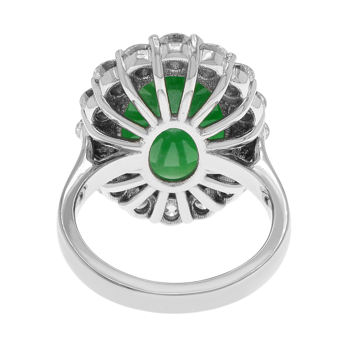 18K White Gold Cabochon Jadeite Ring Fine Jewellery Modaselle