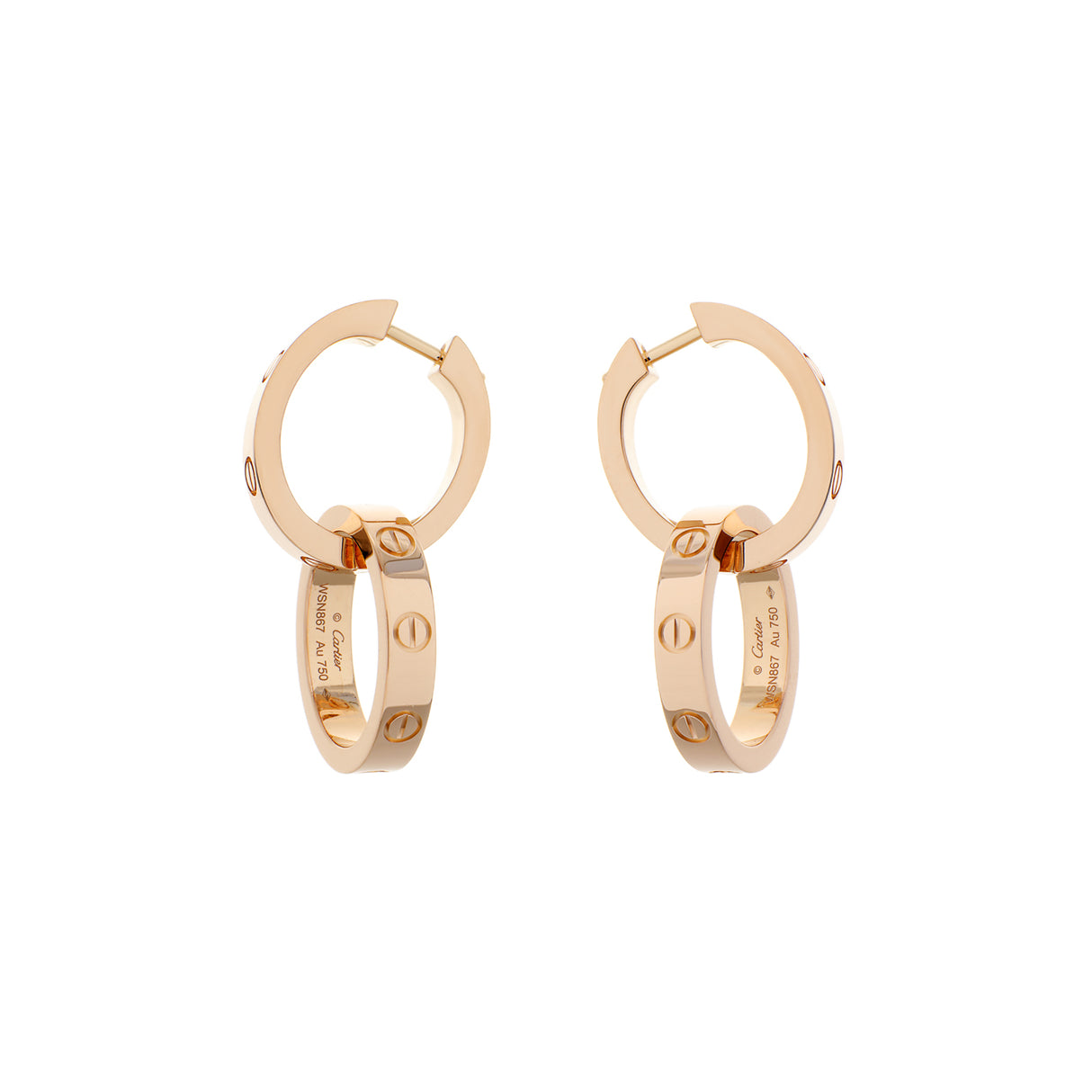 Cartier 18K Rose Gold Multiwear Love Earrings Designer Jewellery Cartier