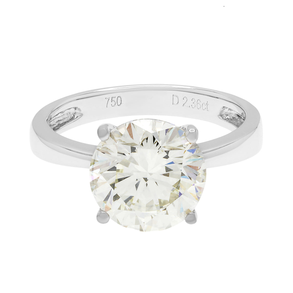 18K White Gold 2.36 Carat Diamond Solitaire Ring Fine Jewellery Modaselle
