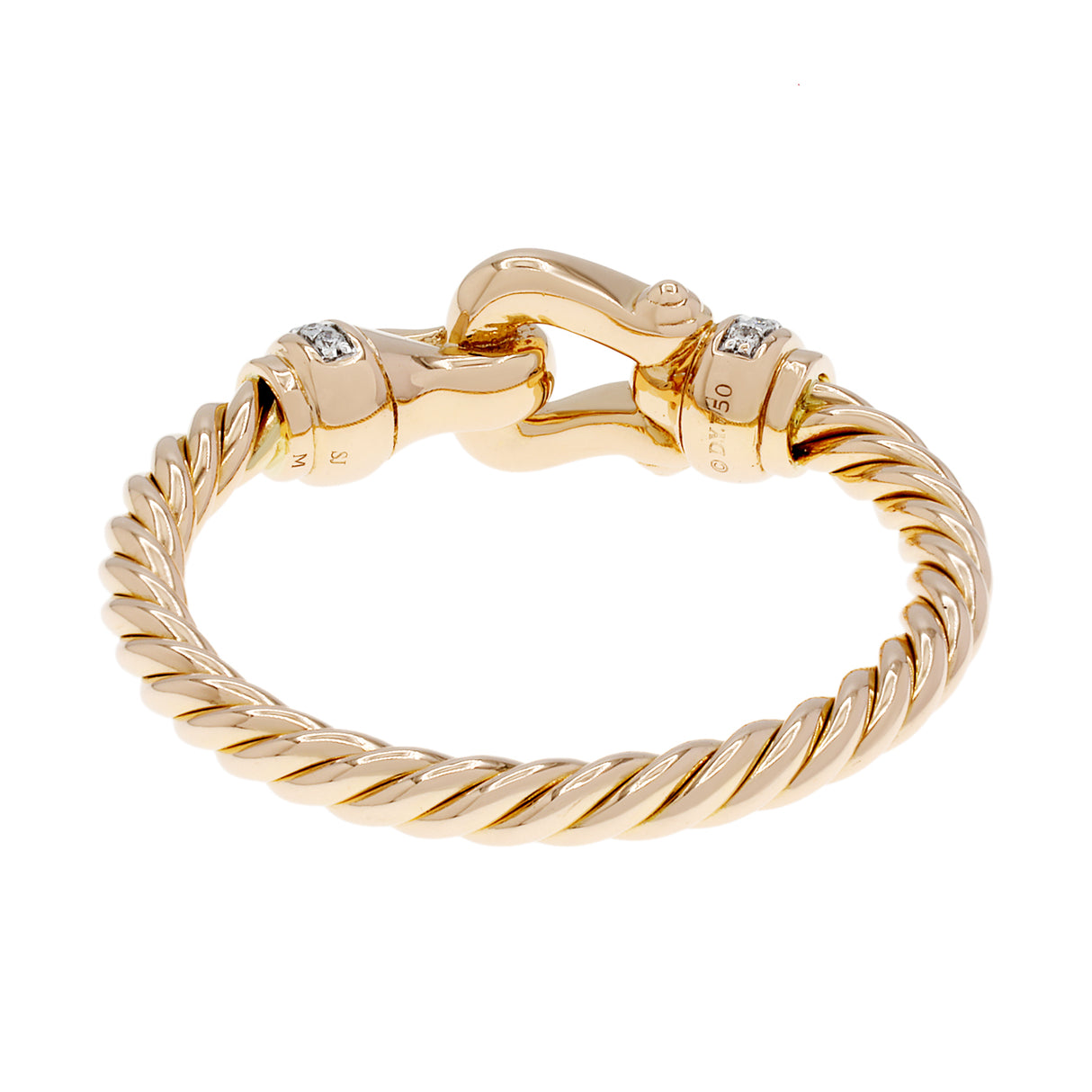 David Yurman 18K Rose Gold Diamond Petite Buckle Ring Designer Jewellery David Yurman
