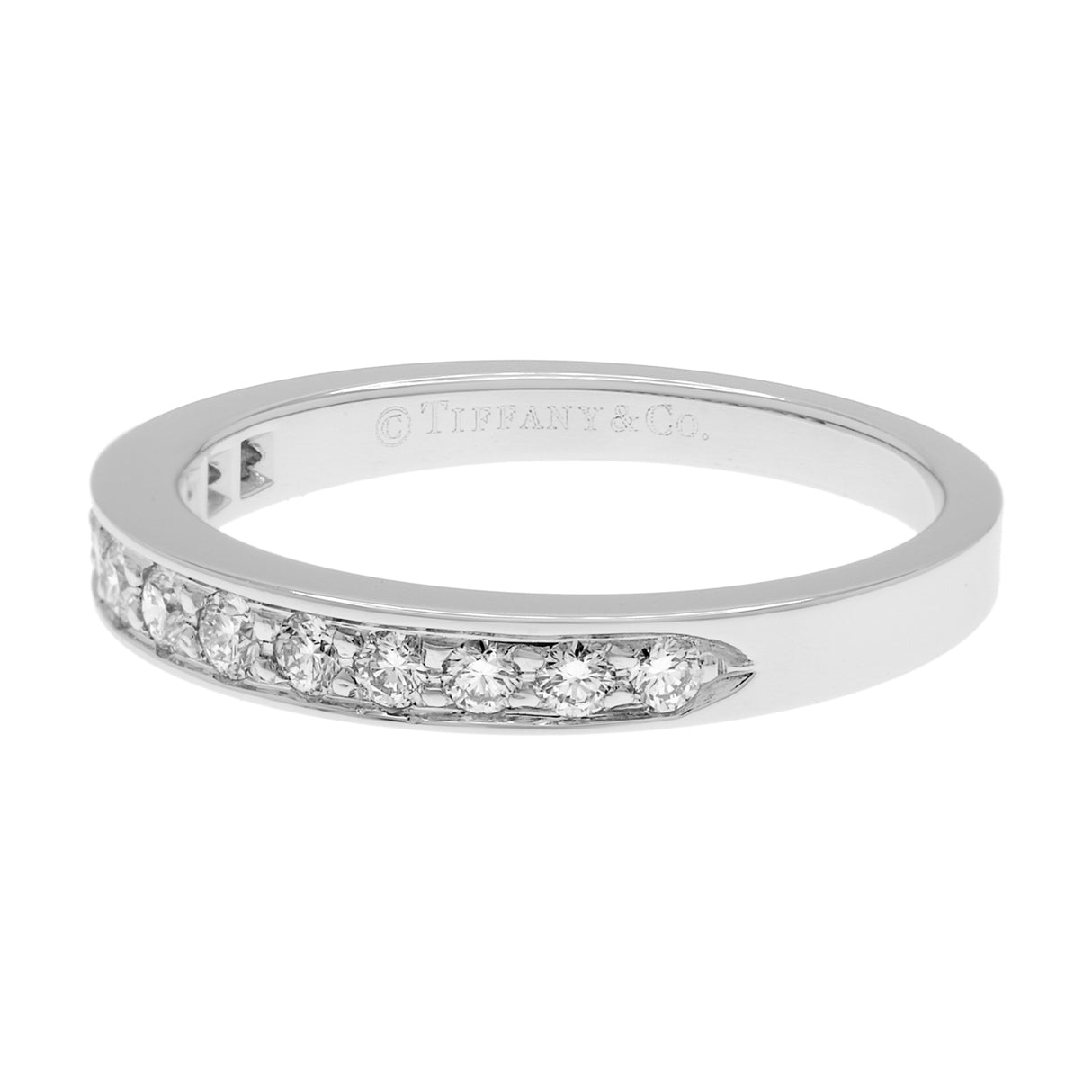 Tiffany & Co. Platinum Diamond Legacy Half Eternity Band Designer Jewellery Tiffany and Co