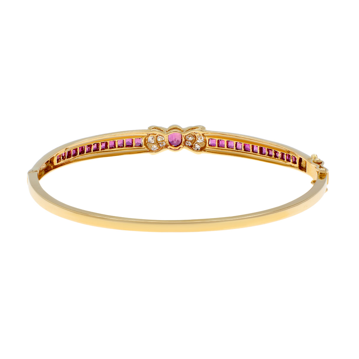 18K Yellow Gold Fancy Pink Sapphire Diamond Bow Bracelet Fine Jewellery Modaselle