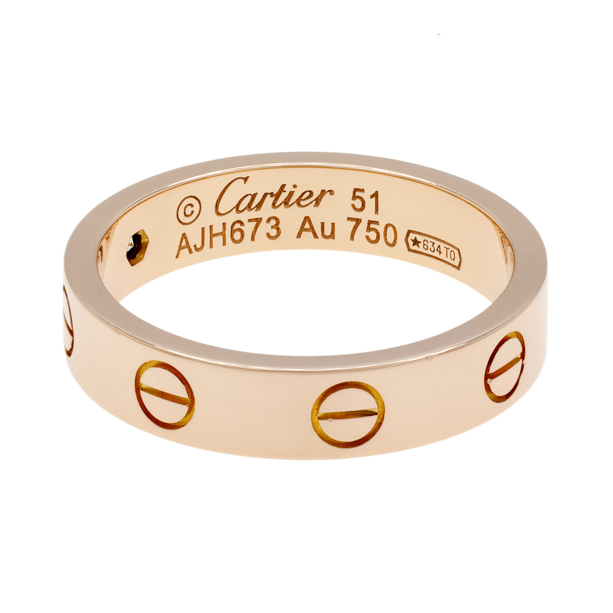 Cartier 18K Rose Gold Diamond Love Wedding Band Designer Jewellery Cartier