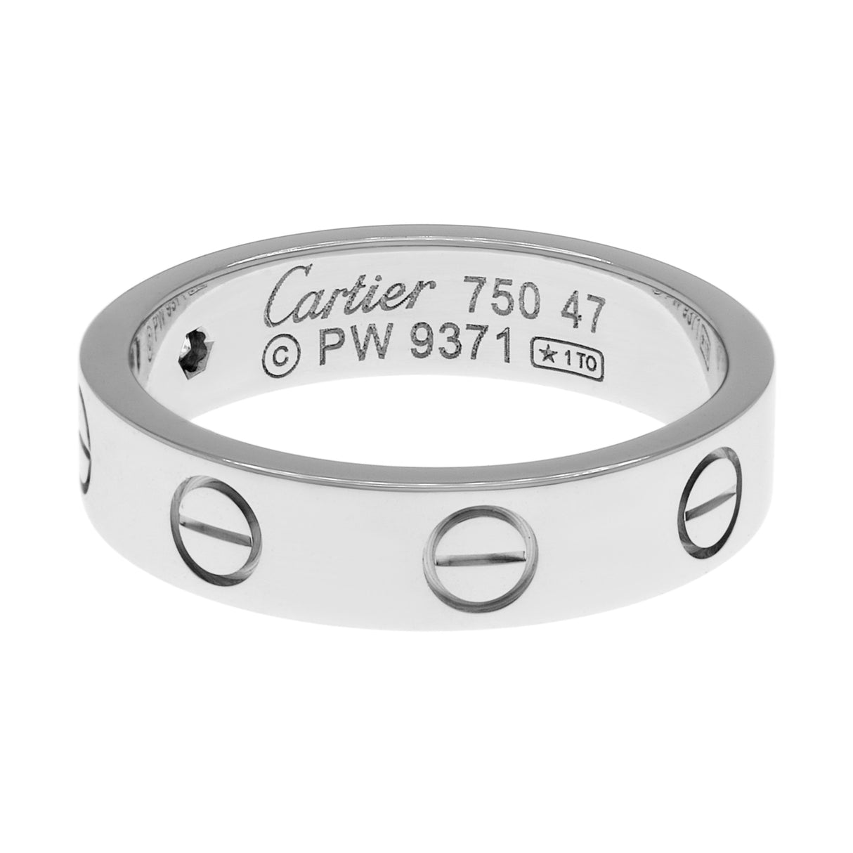 Cartier 18K White Gold Diamond Love Wedding Band Designer Jewellery Cartier