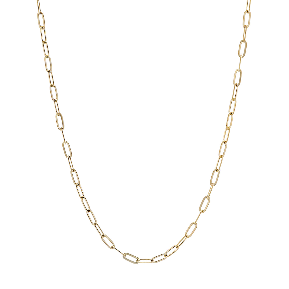 18K Yellow Gold Paperclip Chain Fine Jewellery Modaselle