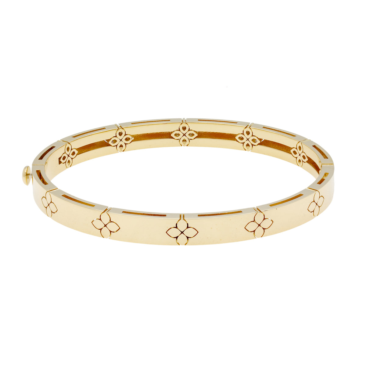 Roberto Coin 18K Yellow Gold Love In Verona Medium Diamond Accent Bangle Fine Jewellery Modaselle