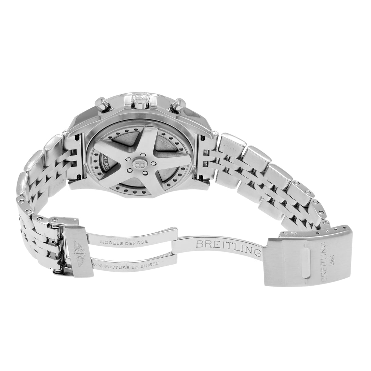 Breitling Stainless Steel Diamond Bentley 6.75 A44362 Watches Breitling