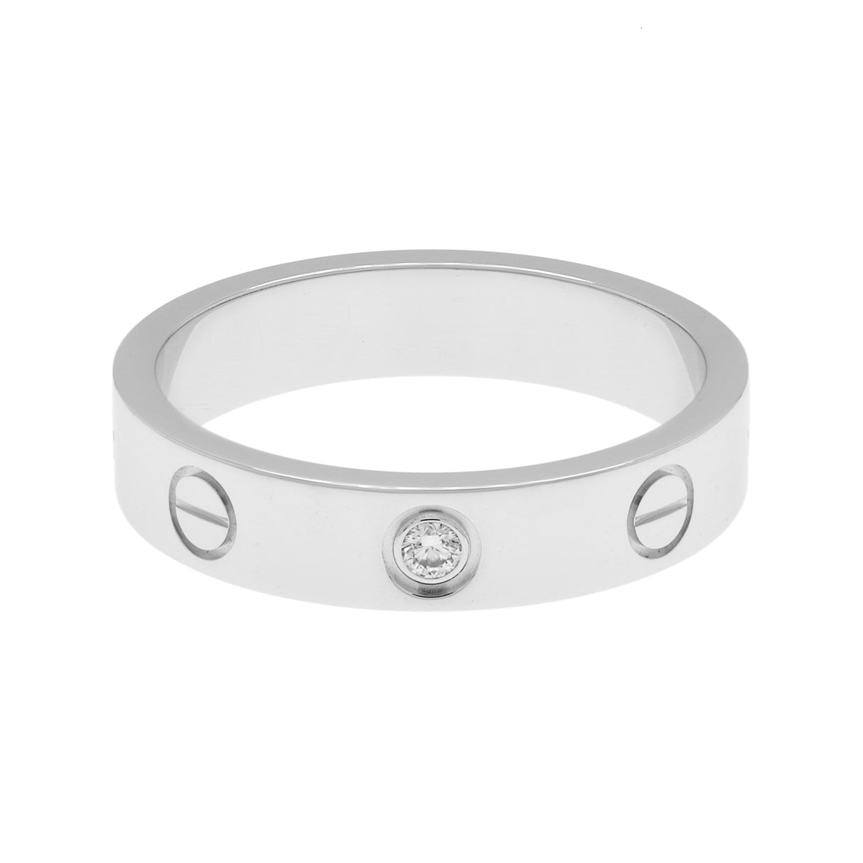 Cartier 18K White Gold Diamond Love Wedding Band Designer Jewellery Cartier