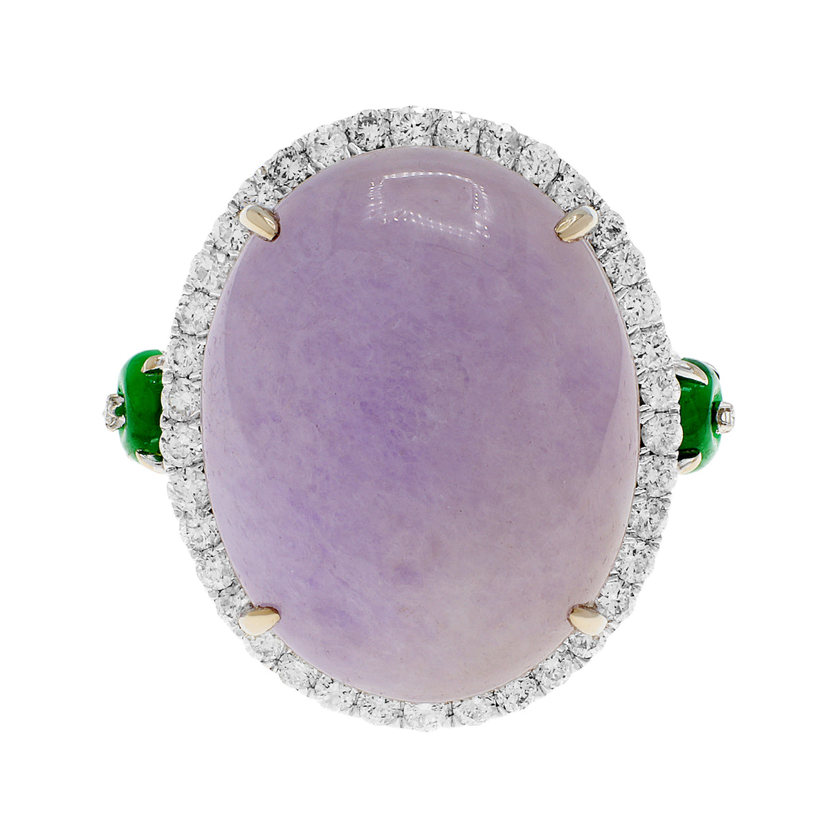 18K White Gold Lavender Jadeite Cabochon Ring Fine Jewellery Modaselle