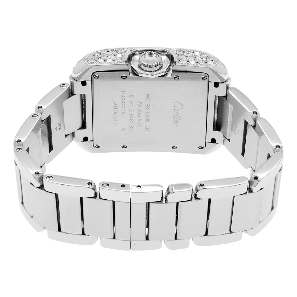 Cartier Stainless Steel Tank Anglaise Automatic 3511 Watches Cartier