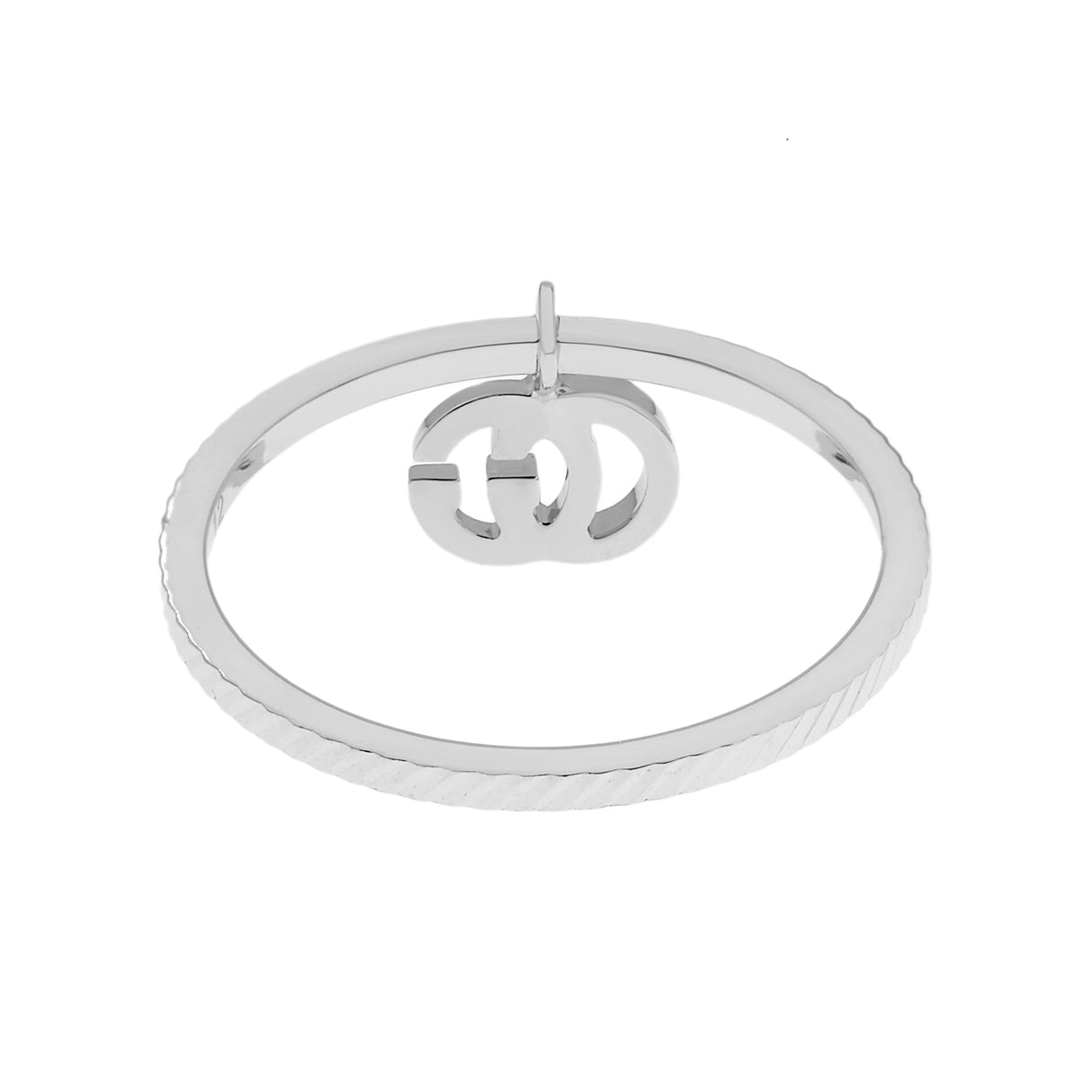 Gucci 18K White Gold GG Running Charm Ring Designer Jewellery Gucci