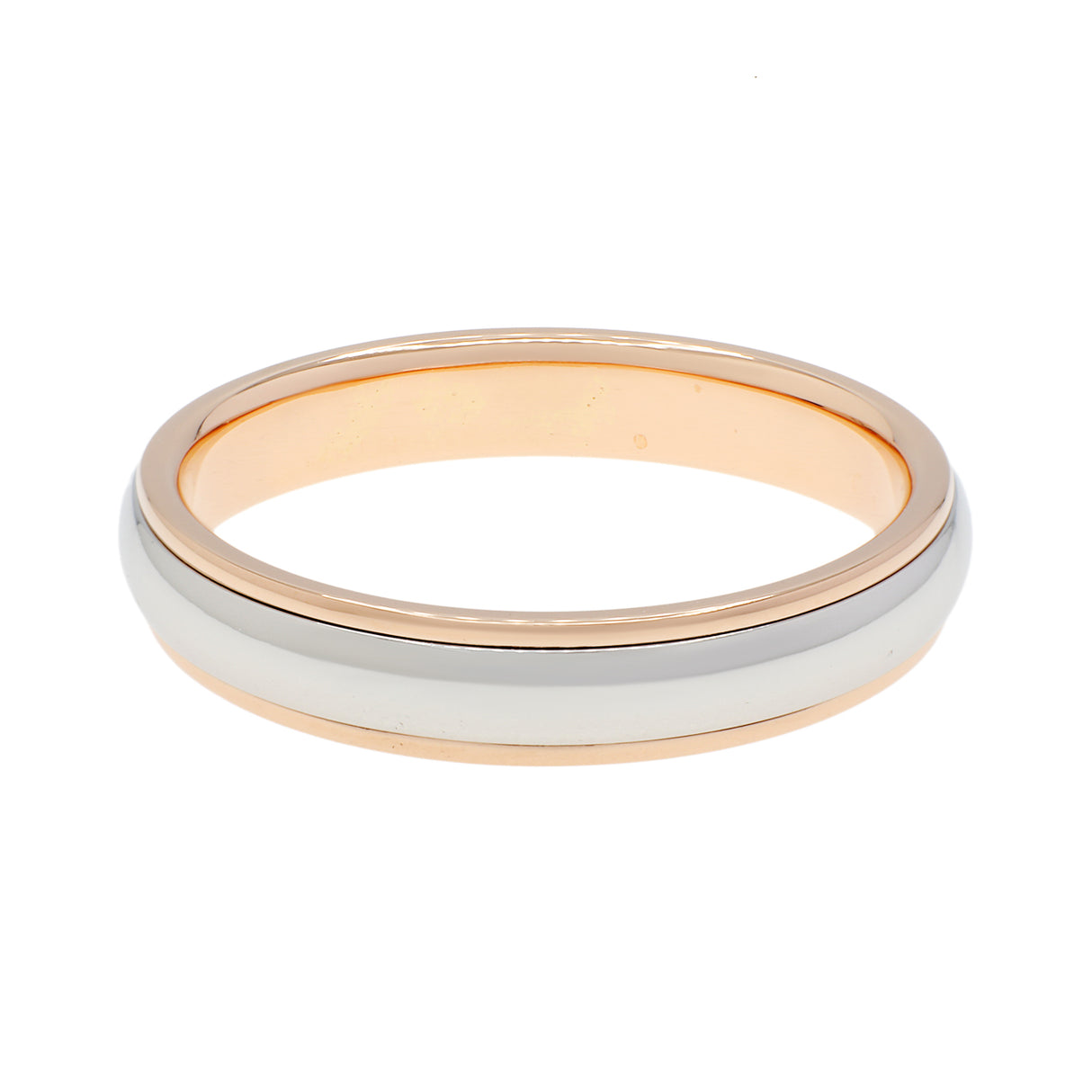 Tiffany & Co. Platinum 18K Rose Gold 4mm Lucida Wedding Band Ring Designer Jewellery Tiffany and Co