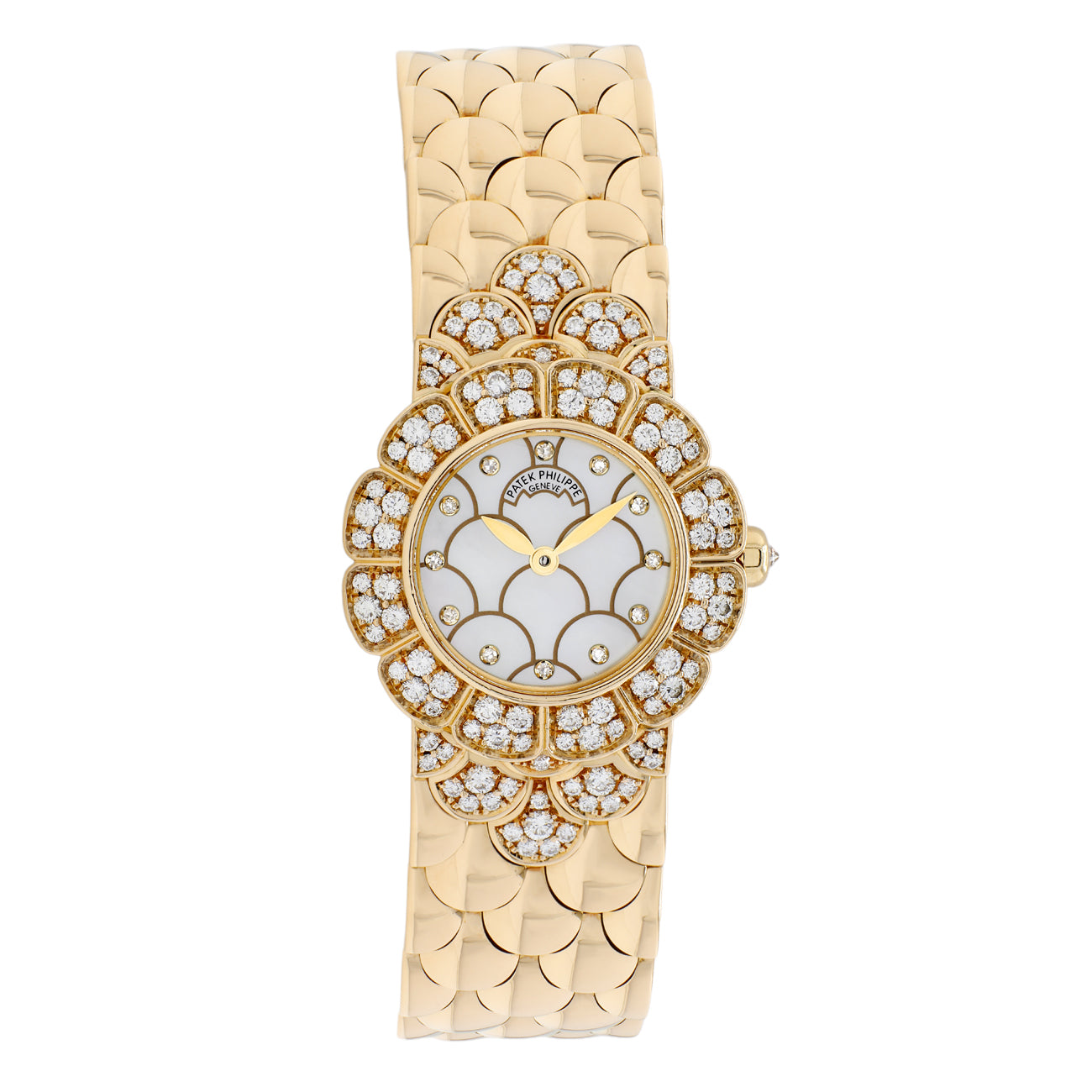 Patek Philippe 18K Yellow Gold Mother of Pearl Diamond Neptune