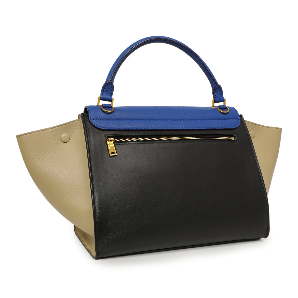 Celine Tri-Color Calfskin Medium Trapeze Handbags Celine